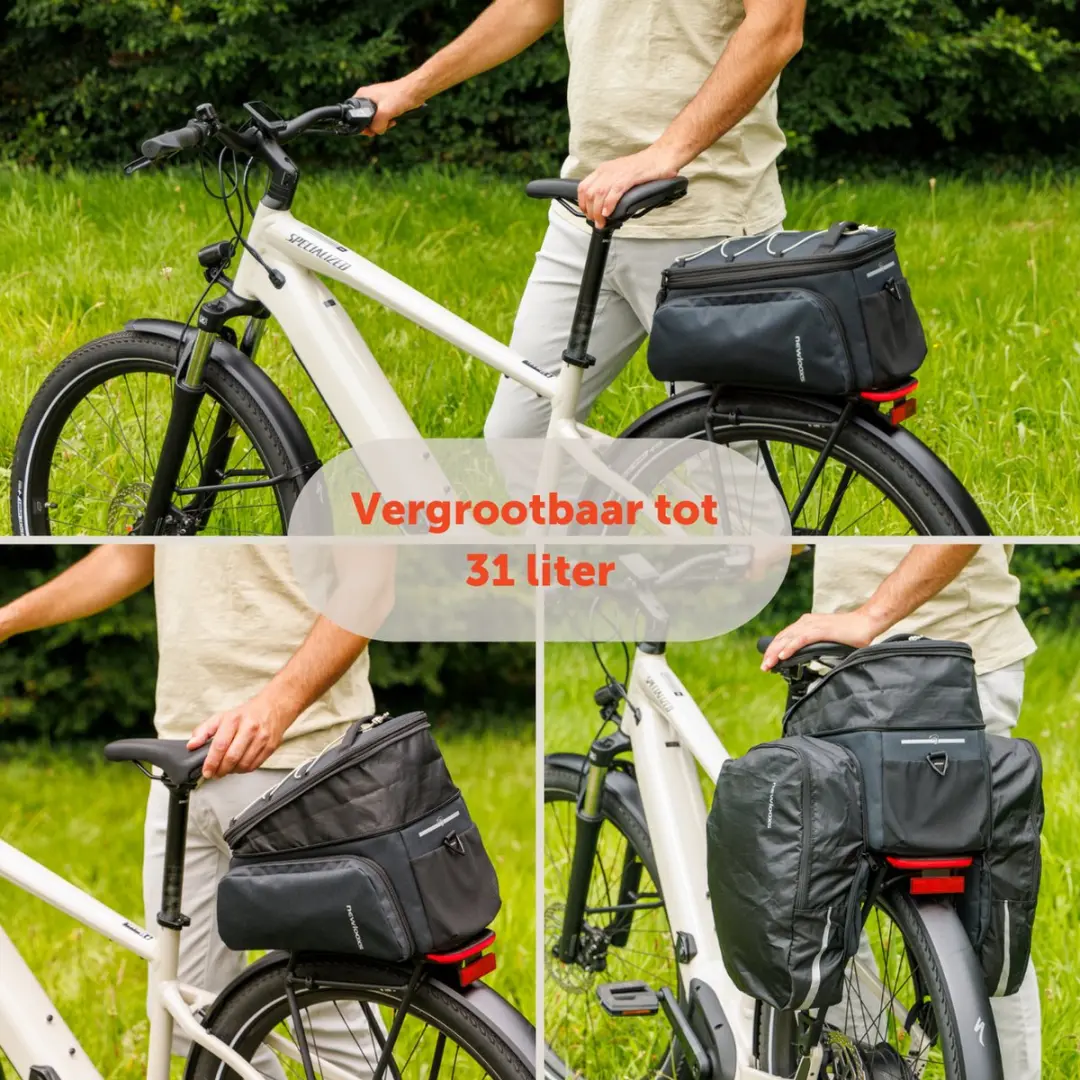 New Looxs Sports Trunkbag Racktime 2.0 Fietstas 31L - Zwart