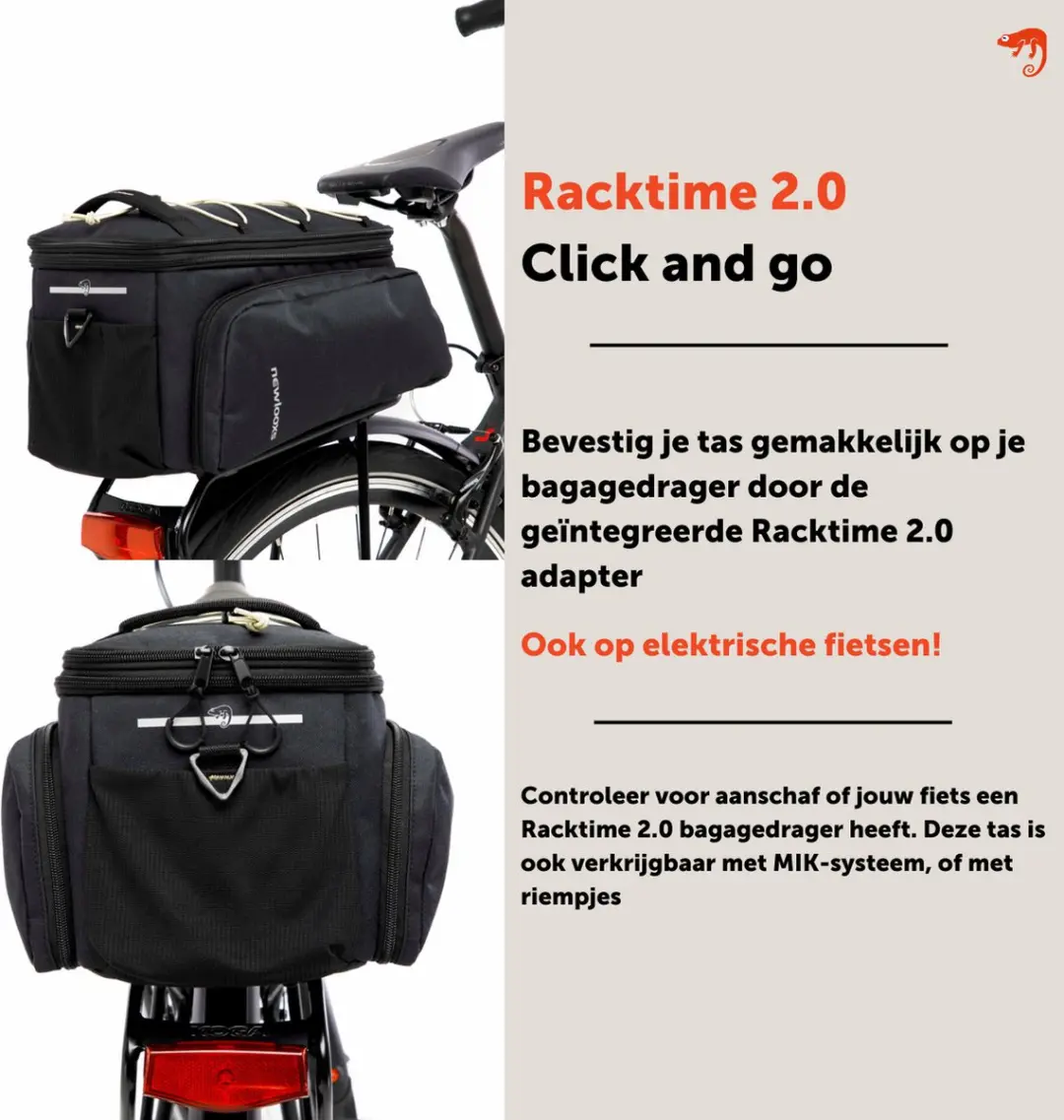 New Looxs Sports Trunkbag Racktime 2.0 Fietstas 31L - Zwart