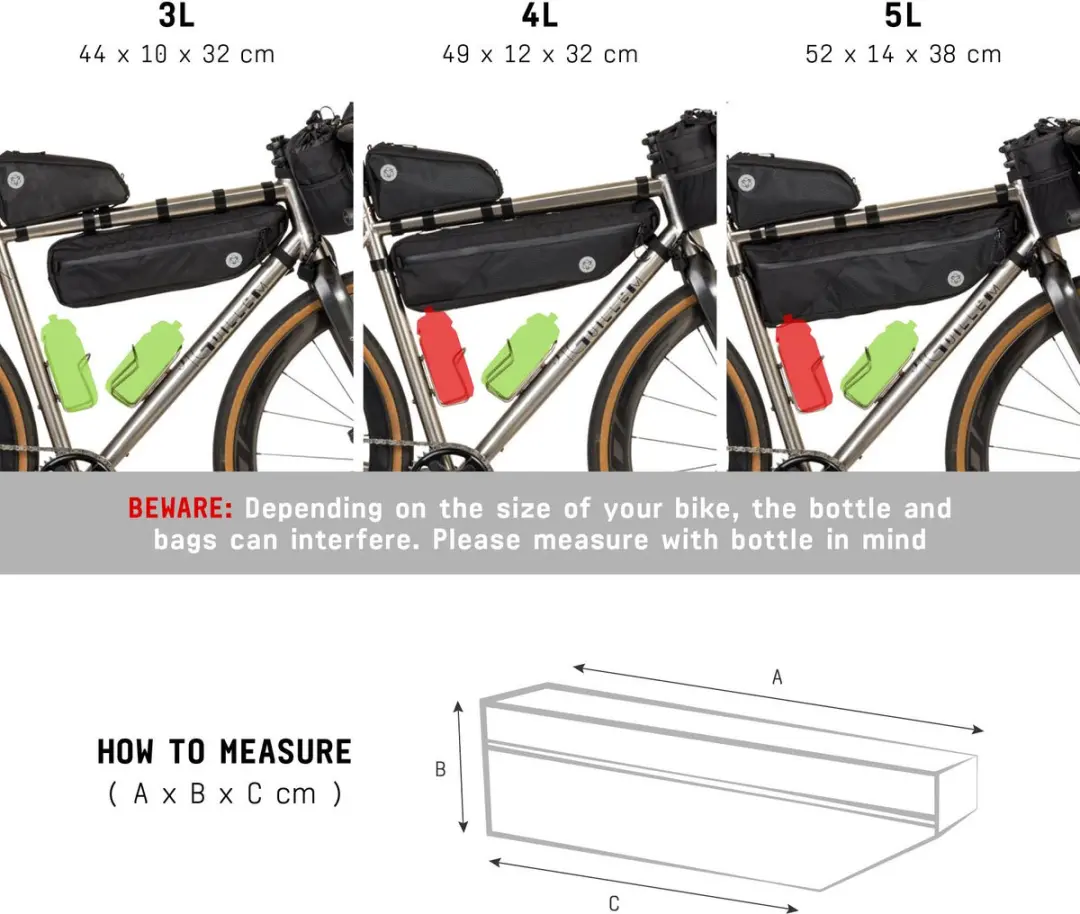 AGU Bikepacking Tube Medium Venture Frametas - 4L Zwart