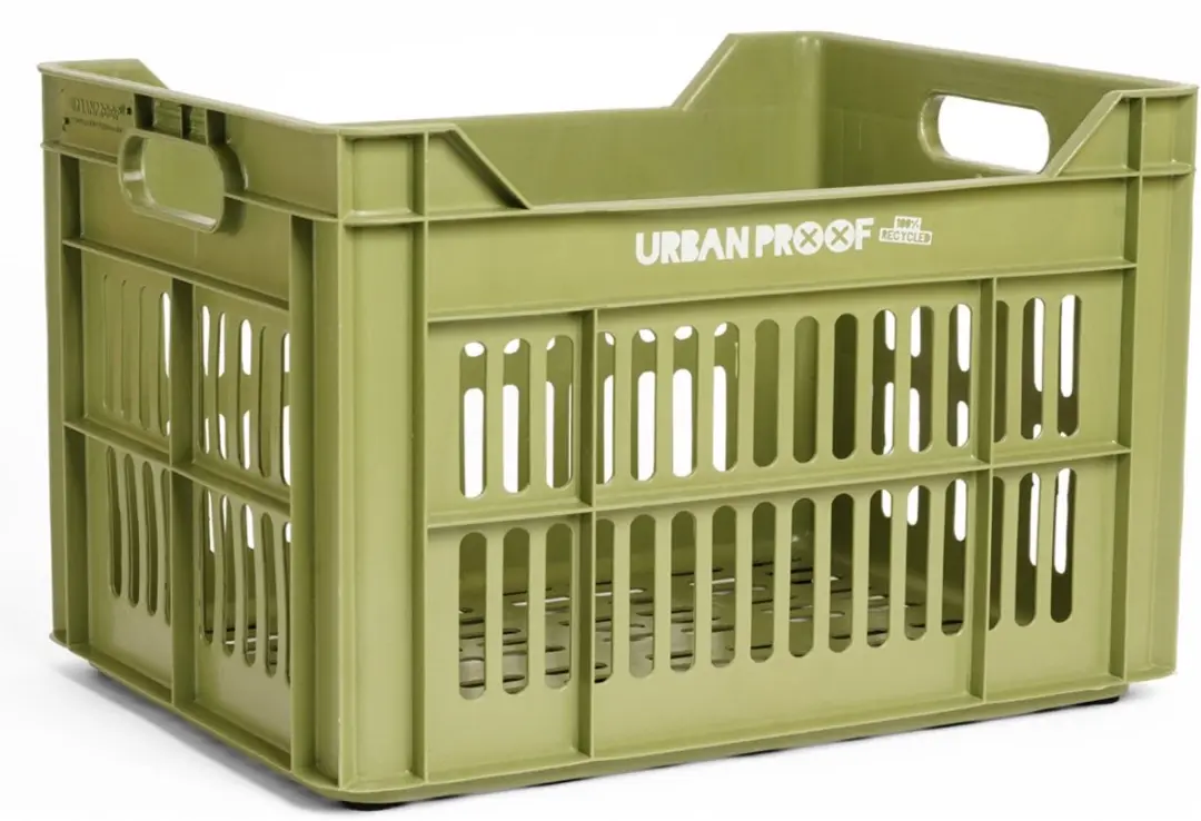 URBAN PROOF Gerecyclede Fietskrat 30L Olijfgroen