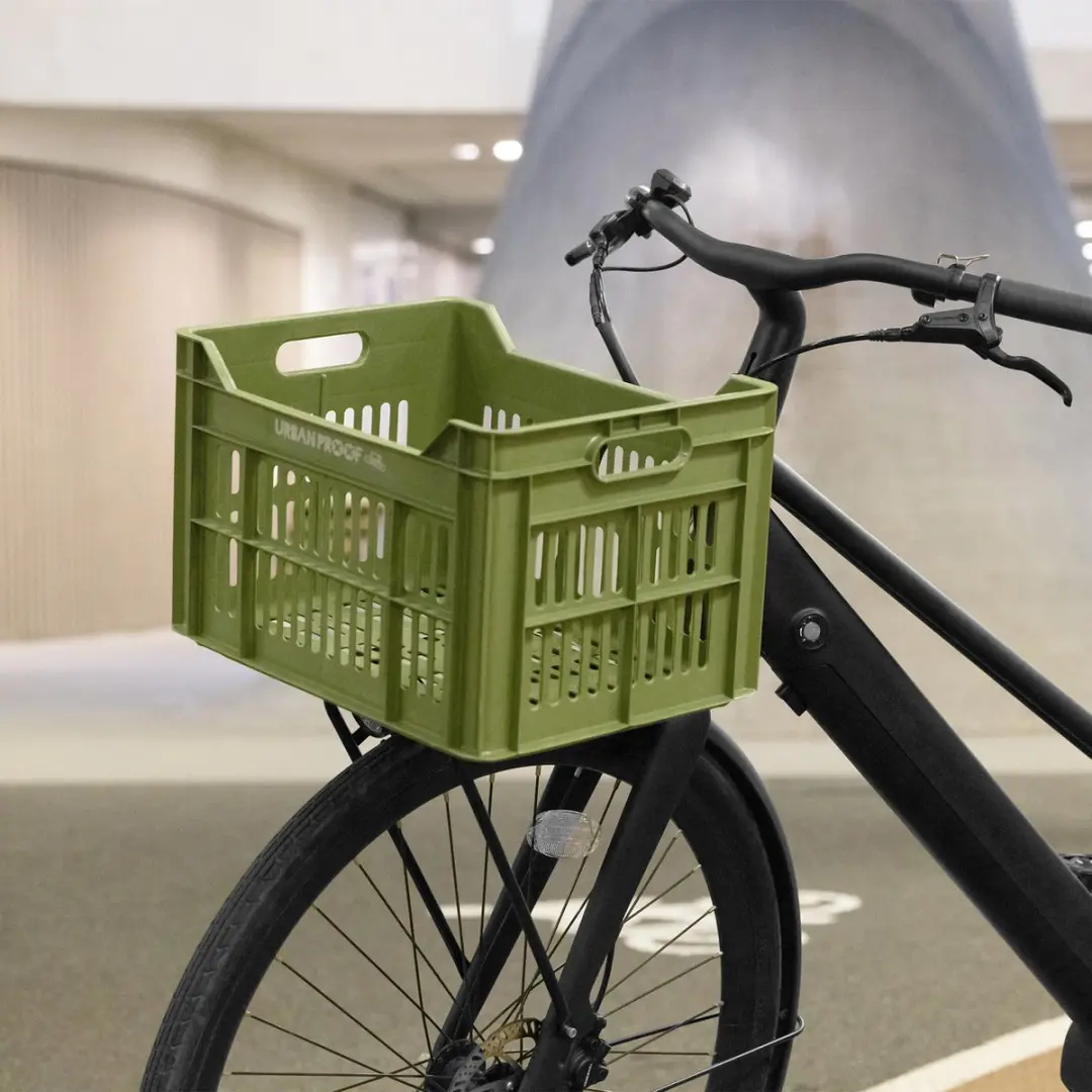 URBAN PROOF Gerecyclede Fietskrat 30L Olijfgroen