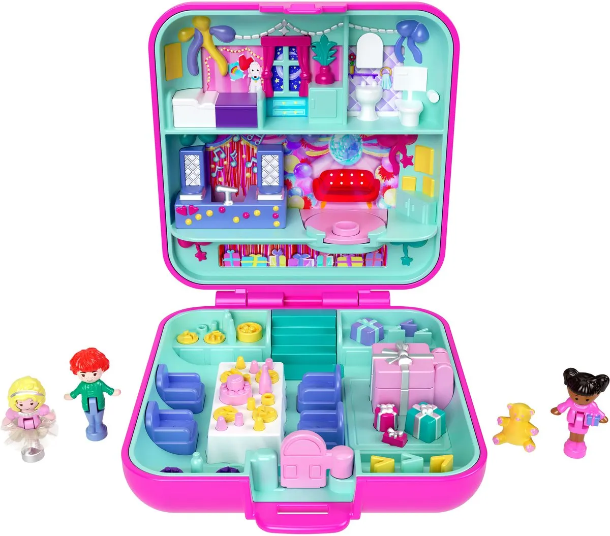 Mattel Polly Pocket 80th Anniversary Heritage Compact - 3 Minipoppen - Rose