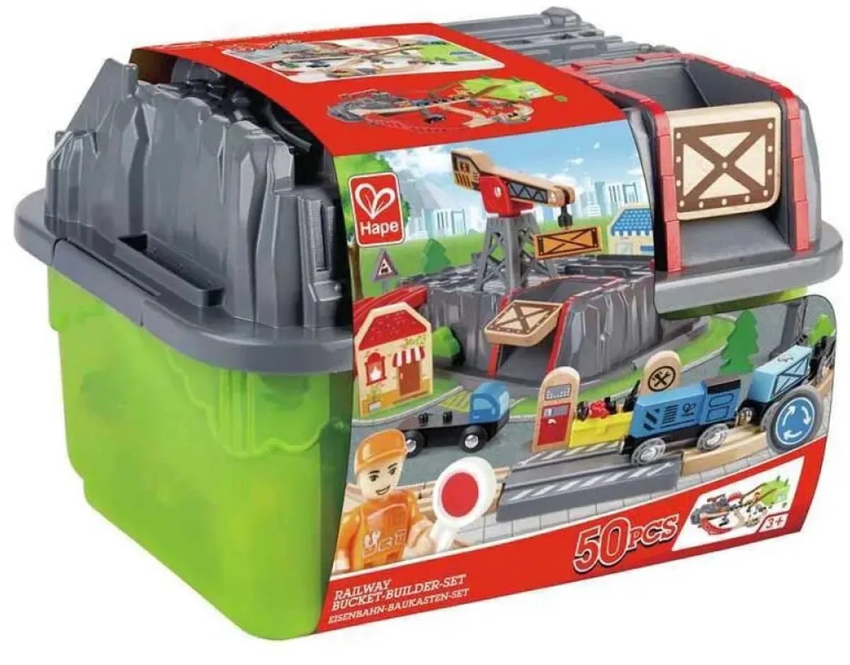 Hape Spoorbaan Bouwset E3764 - 50 Stukken - Veelkleurig