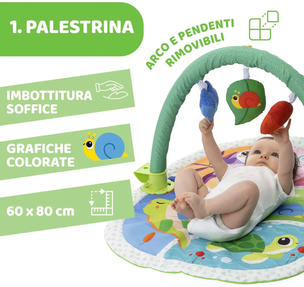 Chicco Classic 00011353000000 Babyspeelmat - 3 Speelelementen - Multicolor