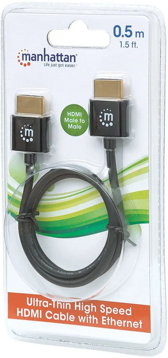 Manhattan 394406 HDMI-kabel 0,5m - 4K UHD - Zwart