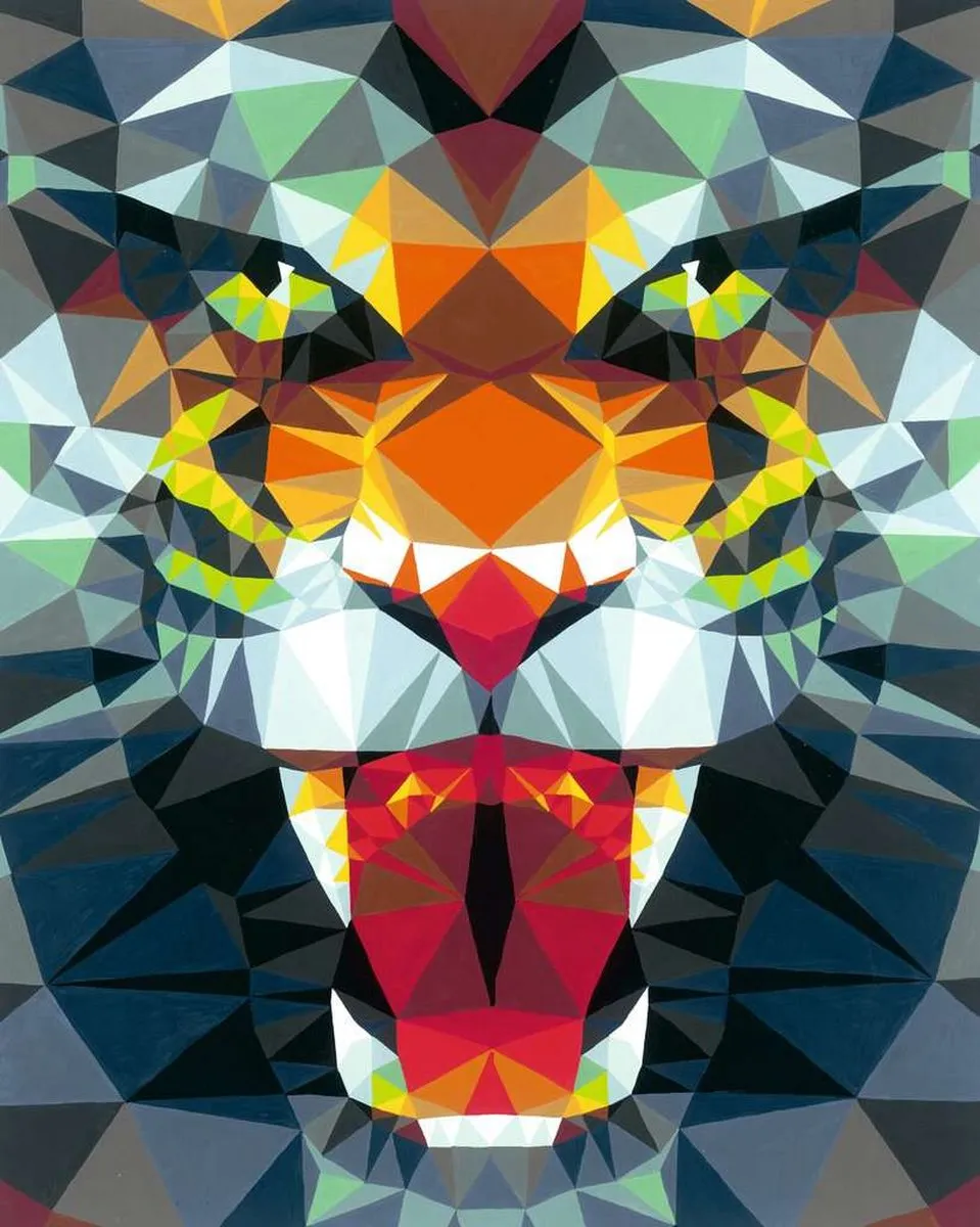 Ravensburger Polygon Tijger Schilderen op nummer - Multicolor