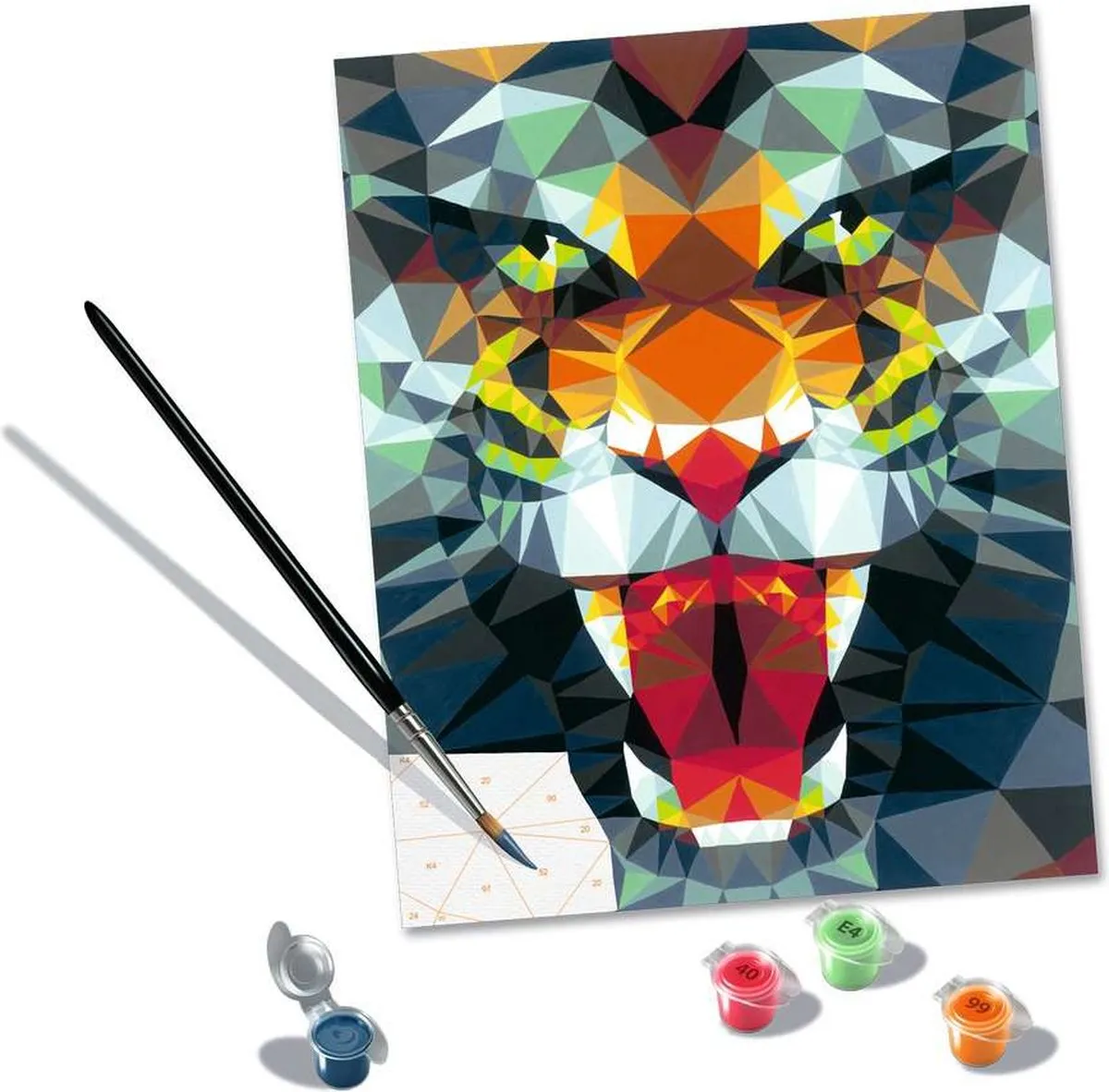 Ravensburger Polygon Tijger Schilderen op nummer - Multicolor