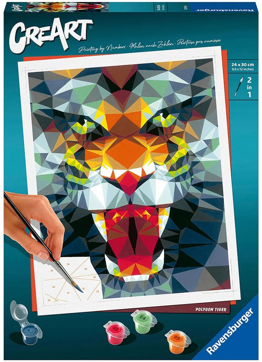 Ravensburger Polygon Tijger Schilderen op nummer - Multicolor