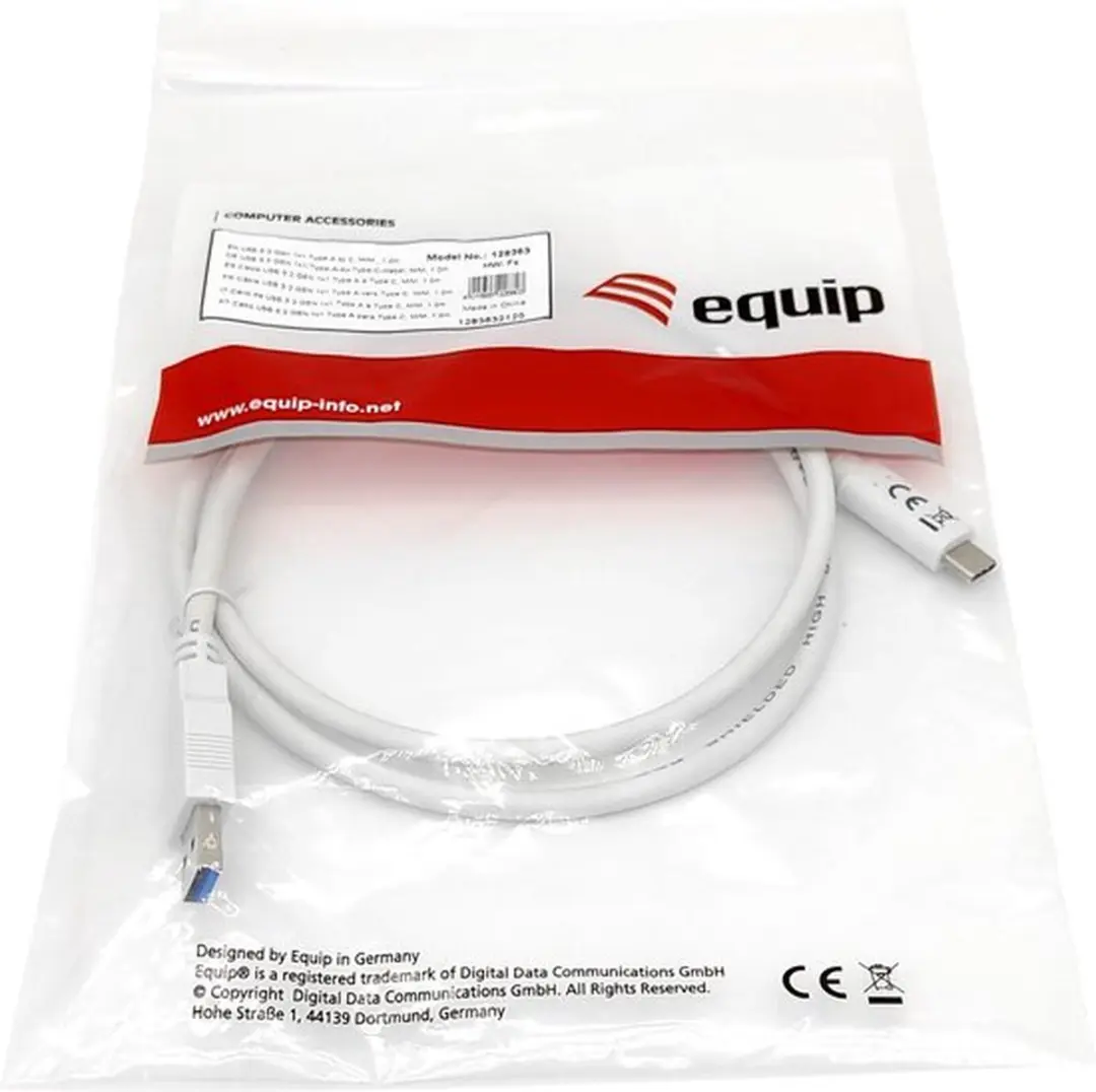 Equip USB 3.2 A naar C Kabel 1m - Wit - afbeelding 2 van 6