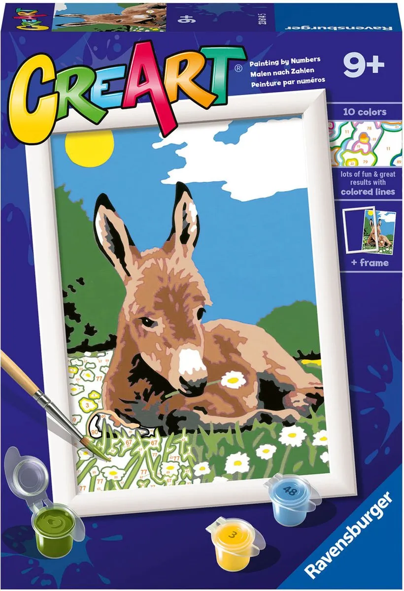 Ravensburger CreArt Little Donkey Schilderen op nummer - 15 Kleuren - Multicolor