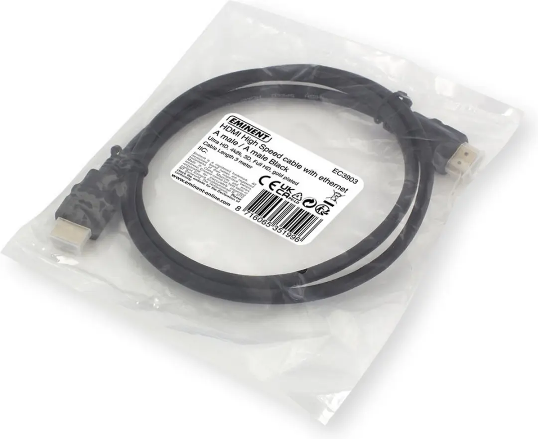 Ewent Eminent HDMI 4K Kabel 3m - Zwart