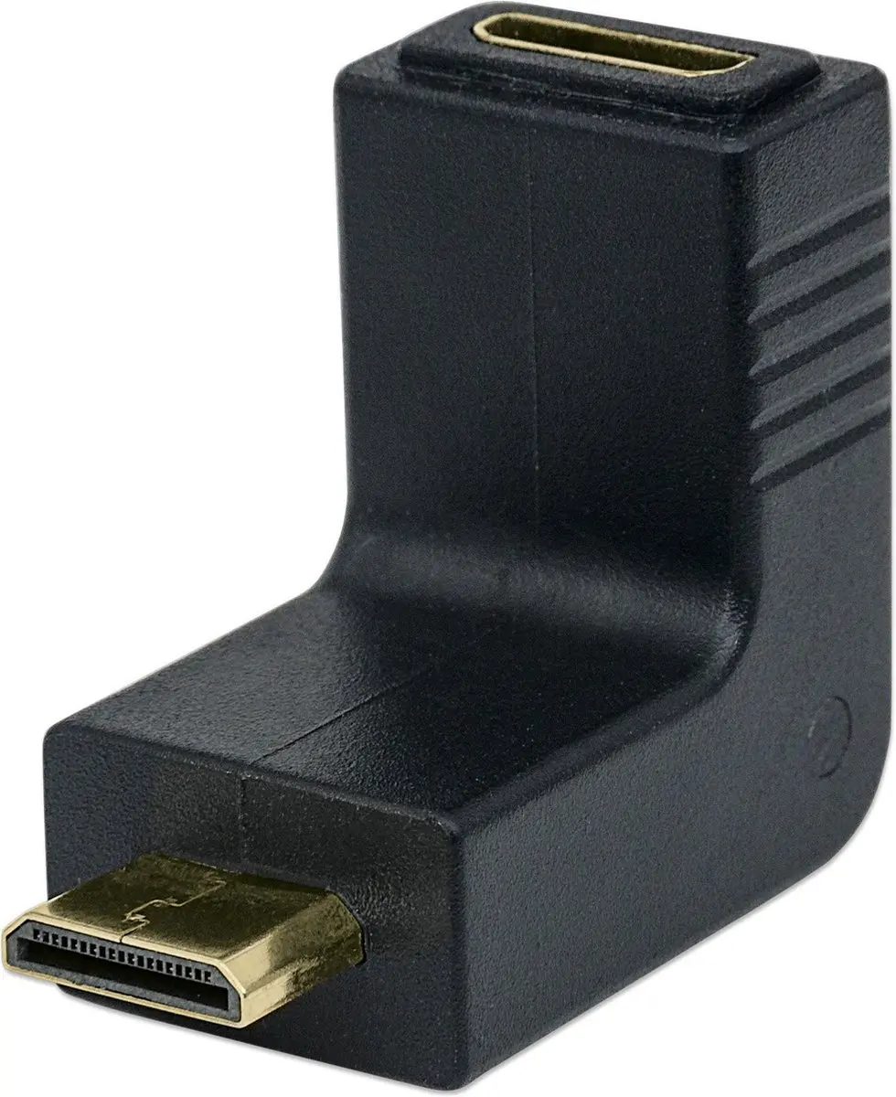 Adapter MANHATTAN HDMI mini C-Bu .> HDMI mini C-St., 90 (up) [bk]