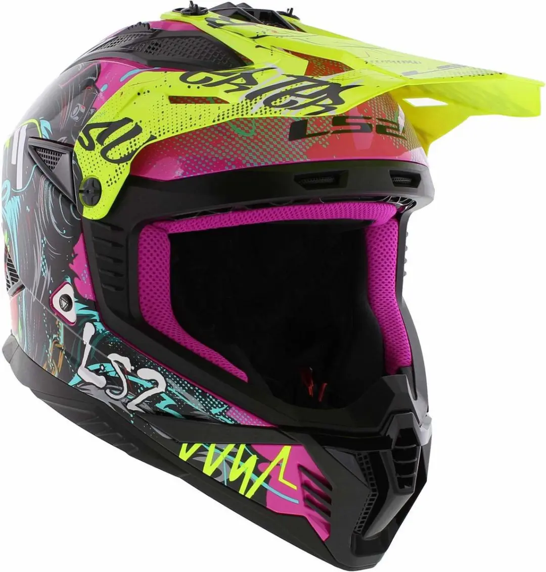 LS2 MX708 Fast II Helm - S - Paars/Geel