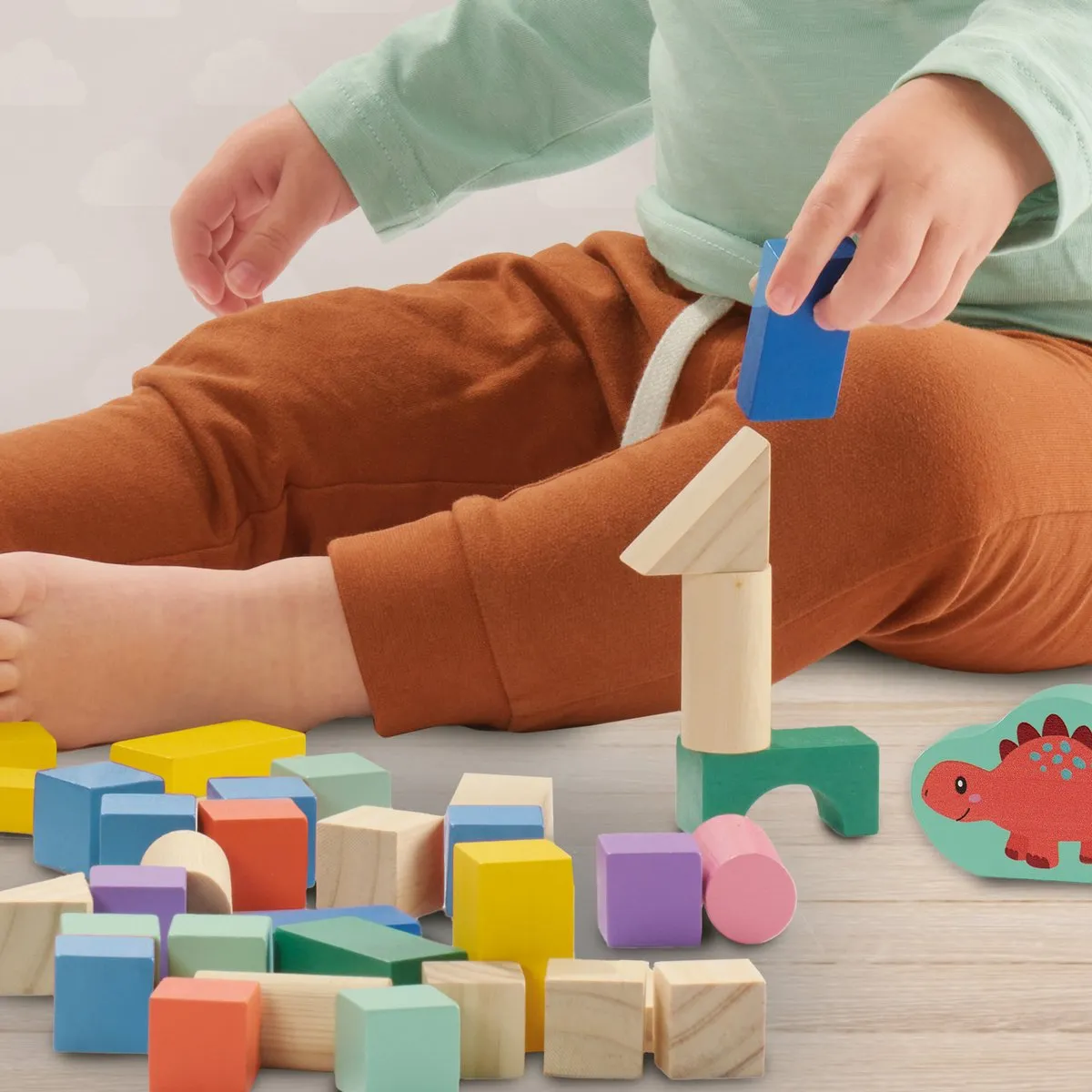 SES Creative Tiny Talents Dino Bouwblokken 51-delig - Multicolor