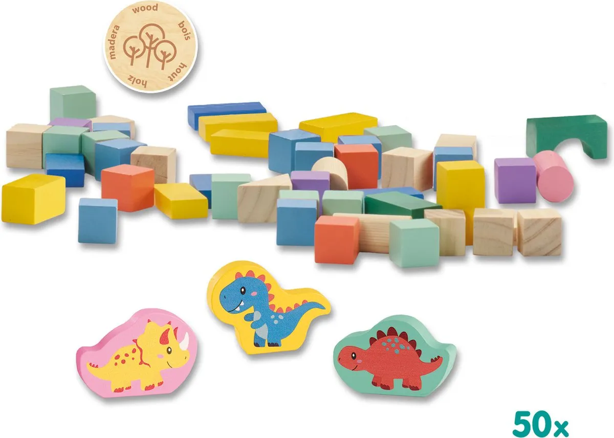 SES Creative Tiny Talents Dino Bouwblokken 51-delig - Multicolor - afbeelding 6 van 6