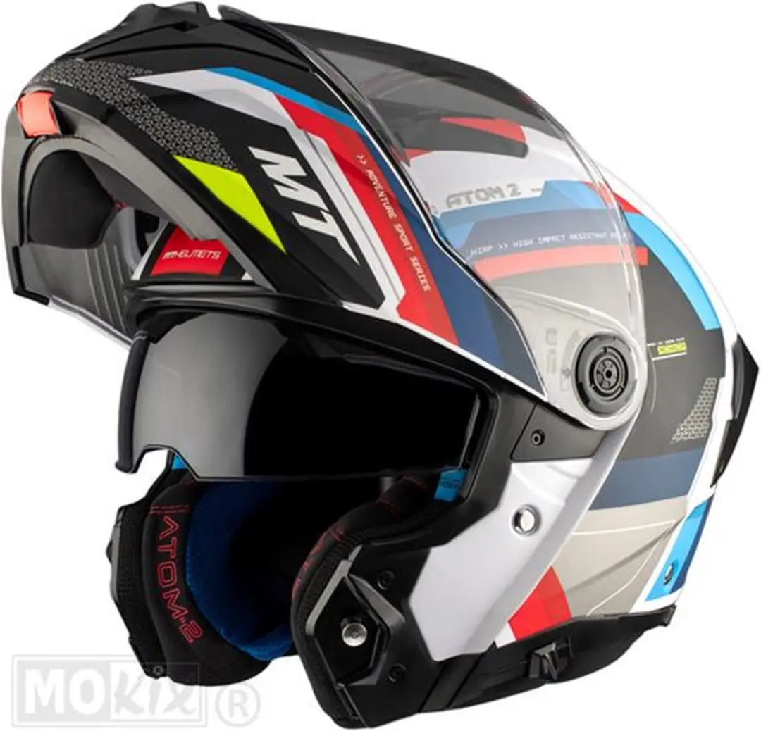MT Helmets Atom 2 SV Systeemhelm - M - Bast mat Blauw/Rood/Wit