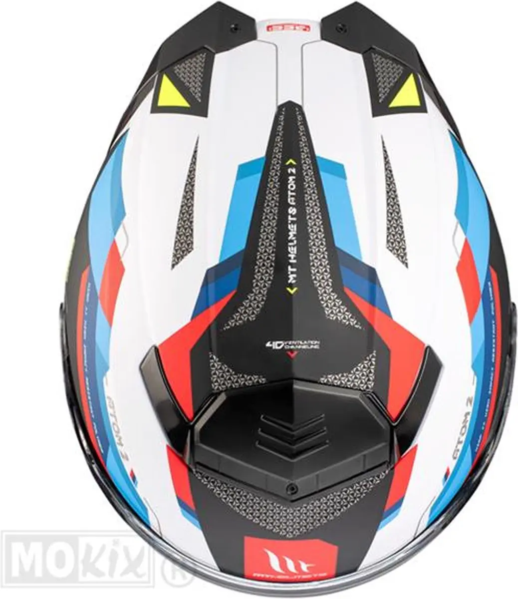 MT Helmets Atom 2 SV Systeemhelm - M - Bast mat Blauw/Rood/Wit