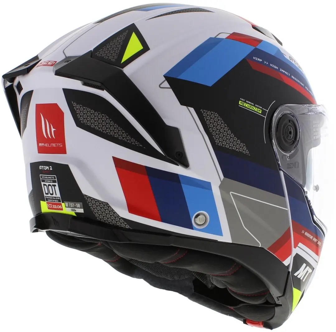 MT Helmets Atom 2 SV Systeemhelm - M - Bast mat Blauw/Rood/Wit - afbeelding 6 van 6