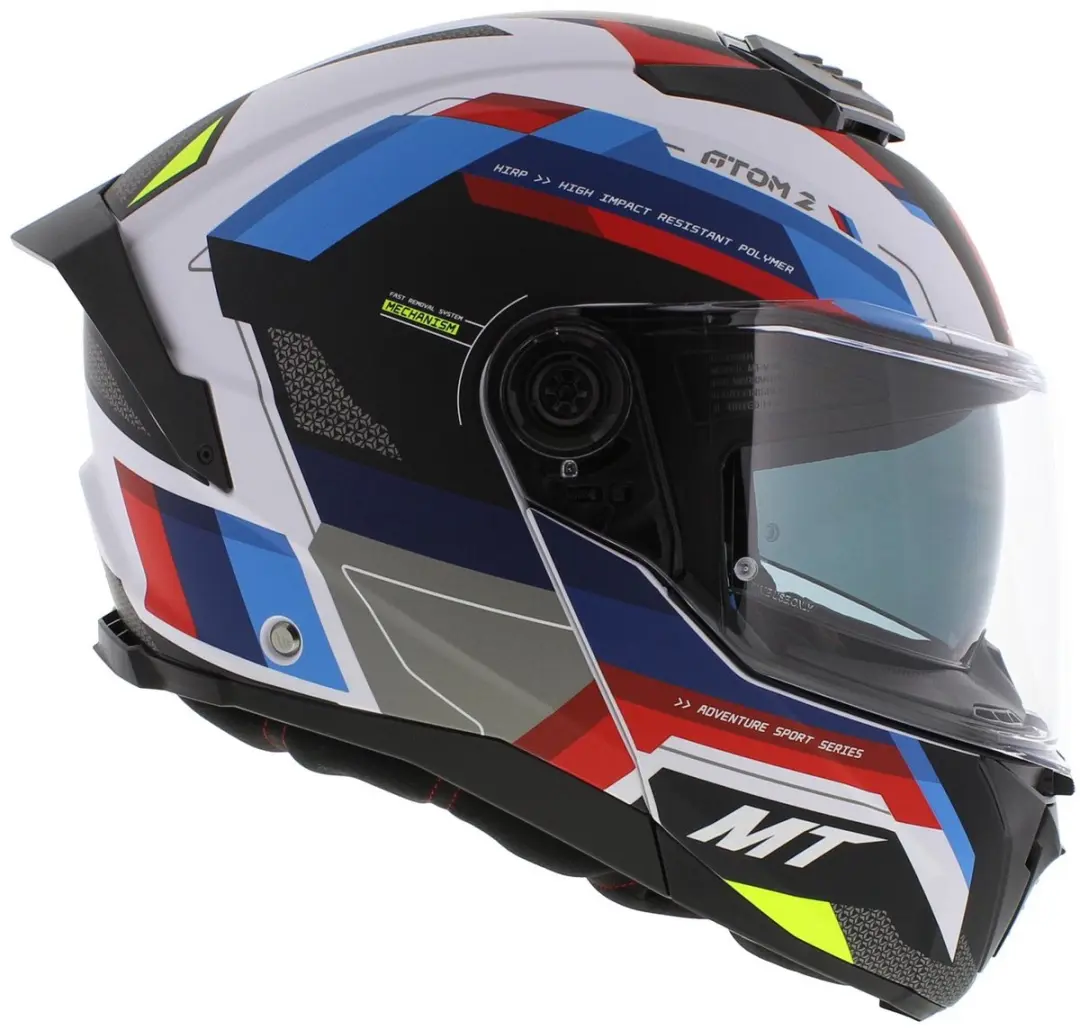 MT Helmets Atom 2 SV Systeemhelm - M - Bast mat Blauw/Rood/Wit