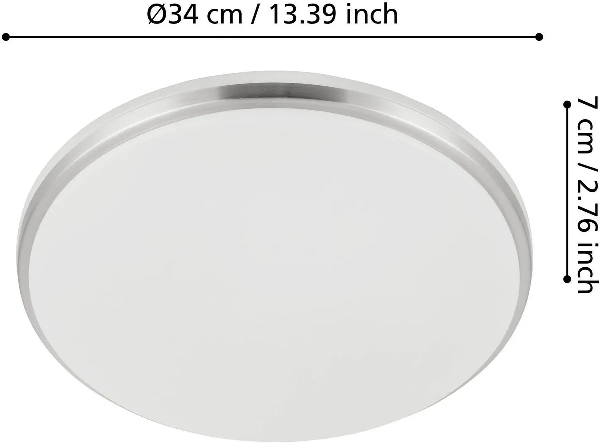 Eglo Margidore Plafondlamp LED Ø34cm - Wit/Grijs - 3545K