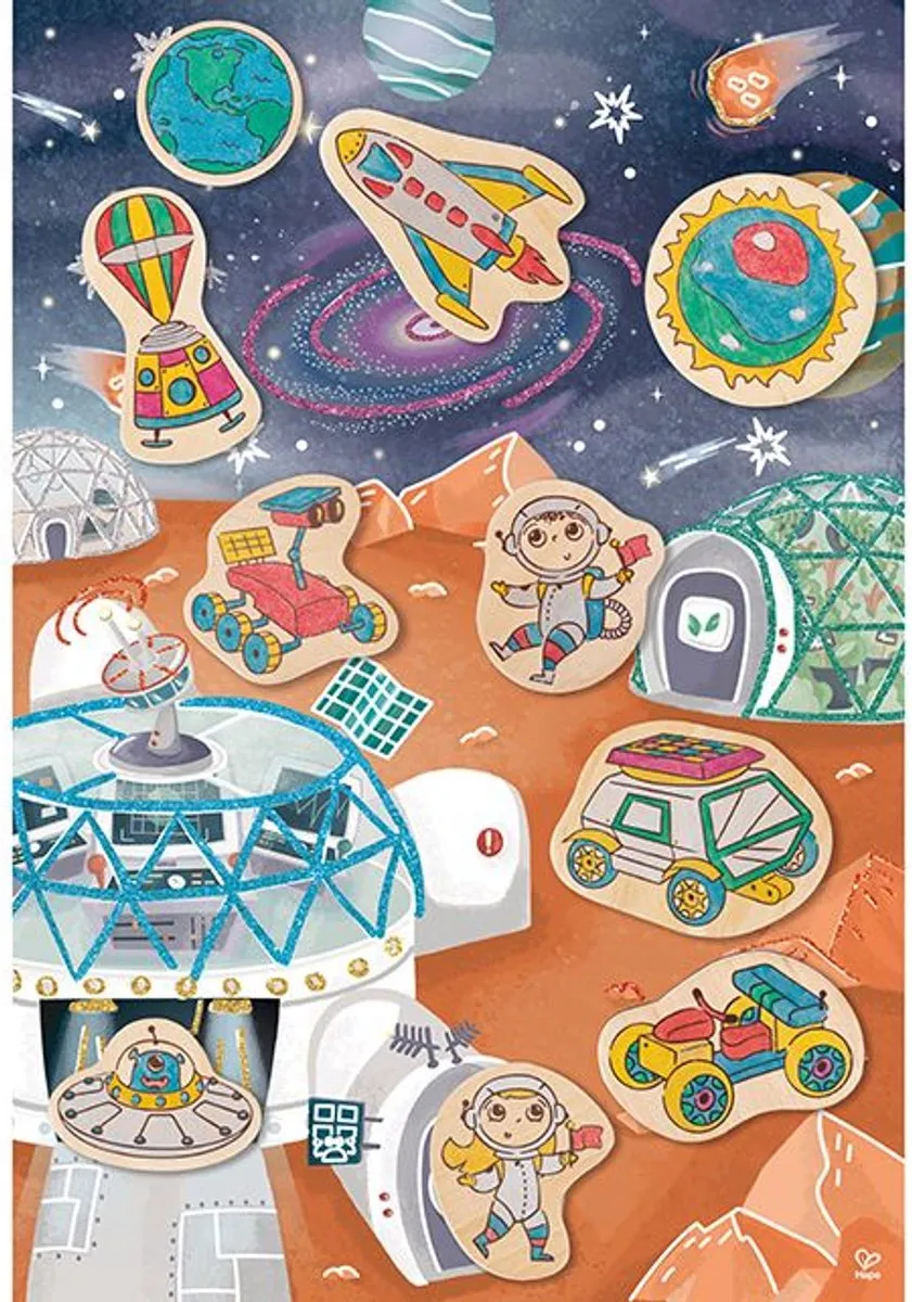Hape Mal & Spielset Marsleben - 12 Stuks - afbeelding 2 van 6