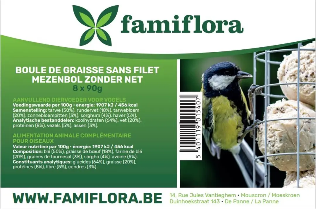 Famiflora Mezenbollen 8x90g - Zonder netje