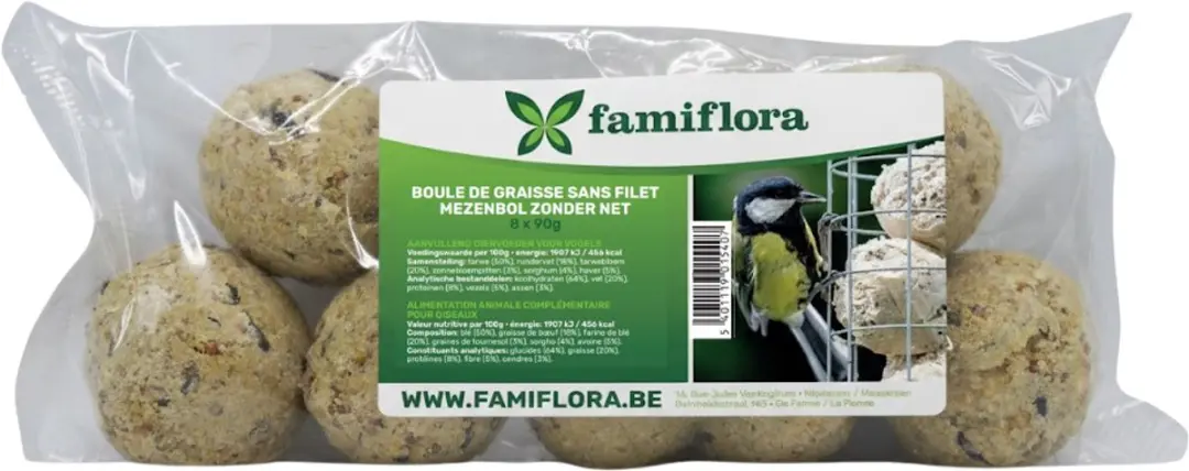 Famiflora Set van 128 mezenbollen zonder netje
