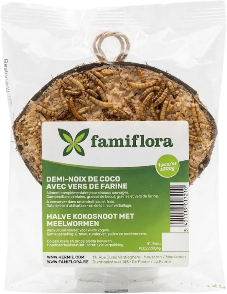 Famiflora Halve Kokosnoot Vogelhuisje