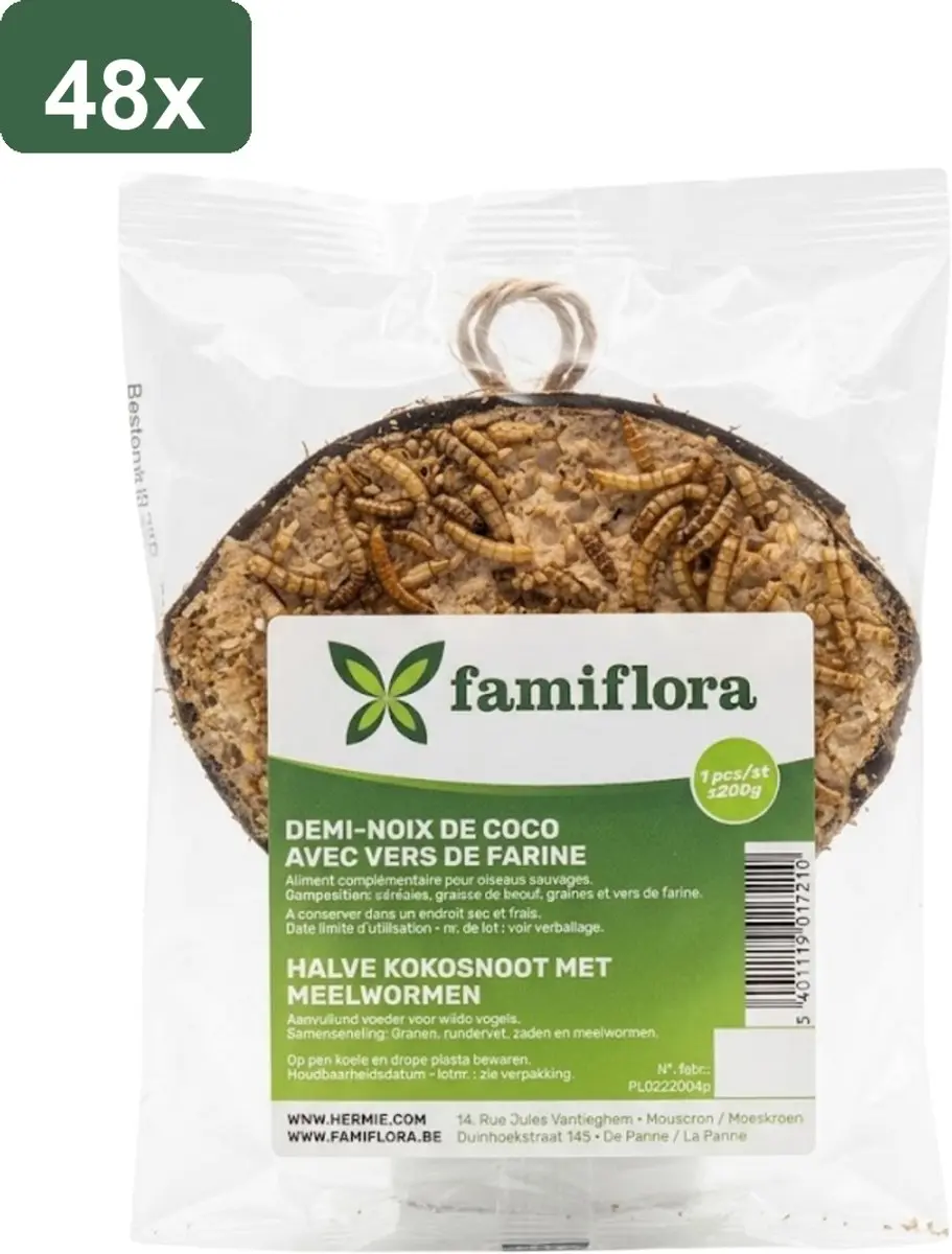 Famiflora Halve Kokosnoot Vogelfutter 48 Stuks