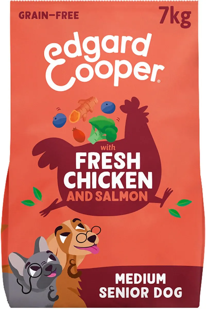 Edgard & Cooper Senior Hondenbrokken Medium Kip & Zalm 7kg - Graanvrij - afbeelding 6 van 6