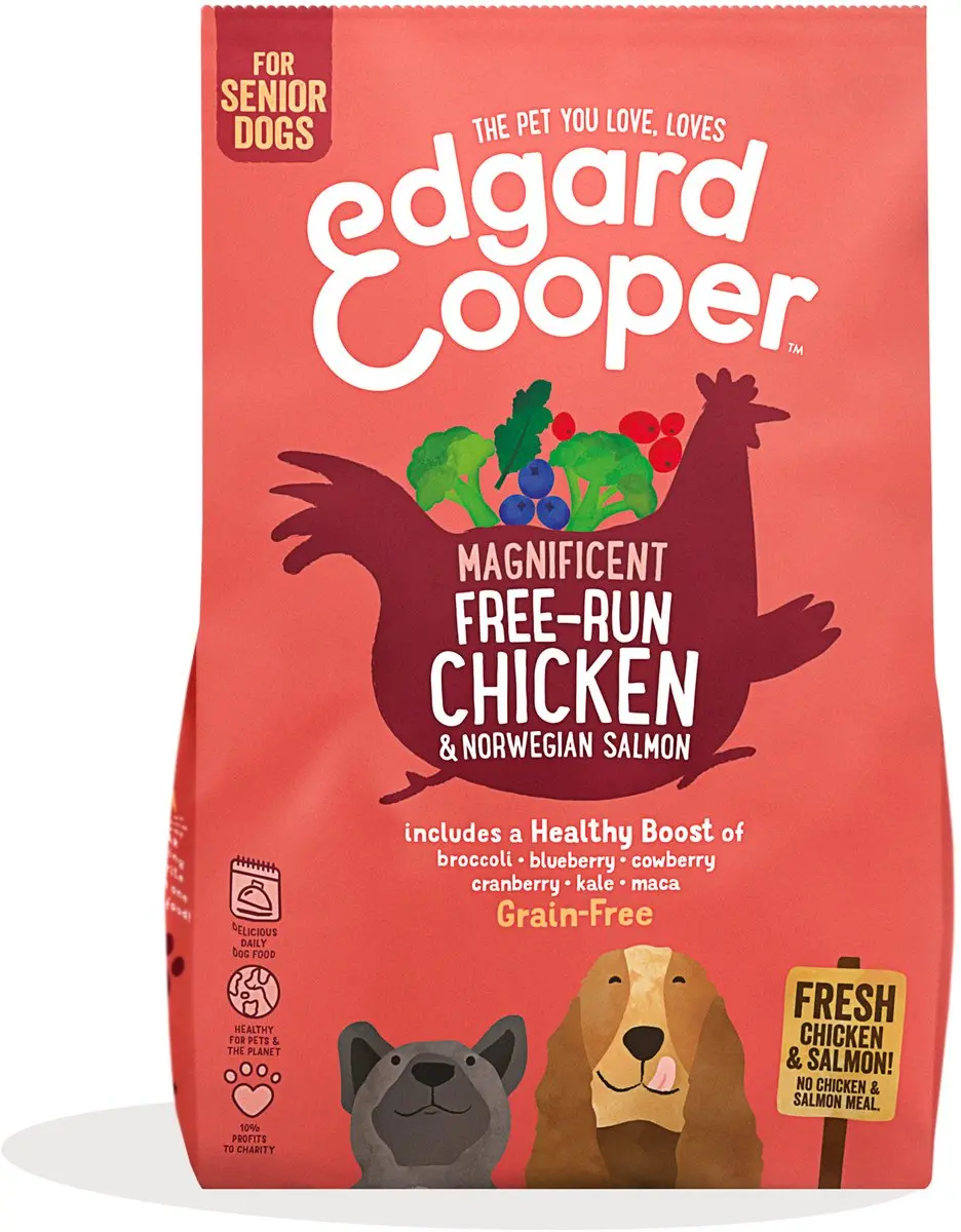 Edgard & Cooper Senior Hondenbrokken Medium Kip & Zalm 7kg - Graanvrij