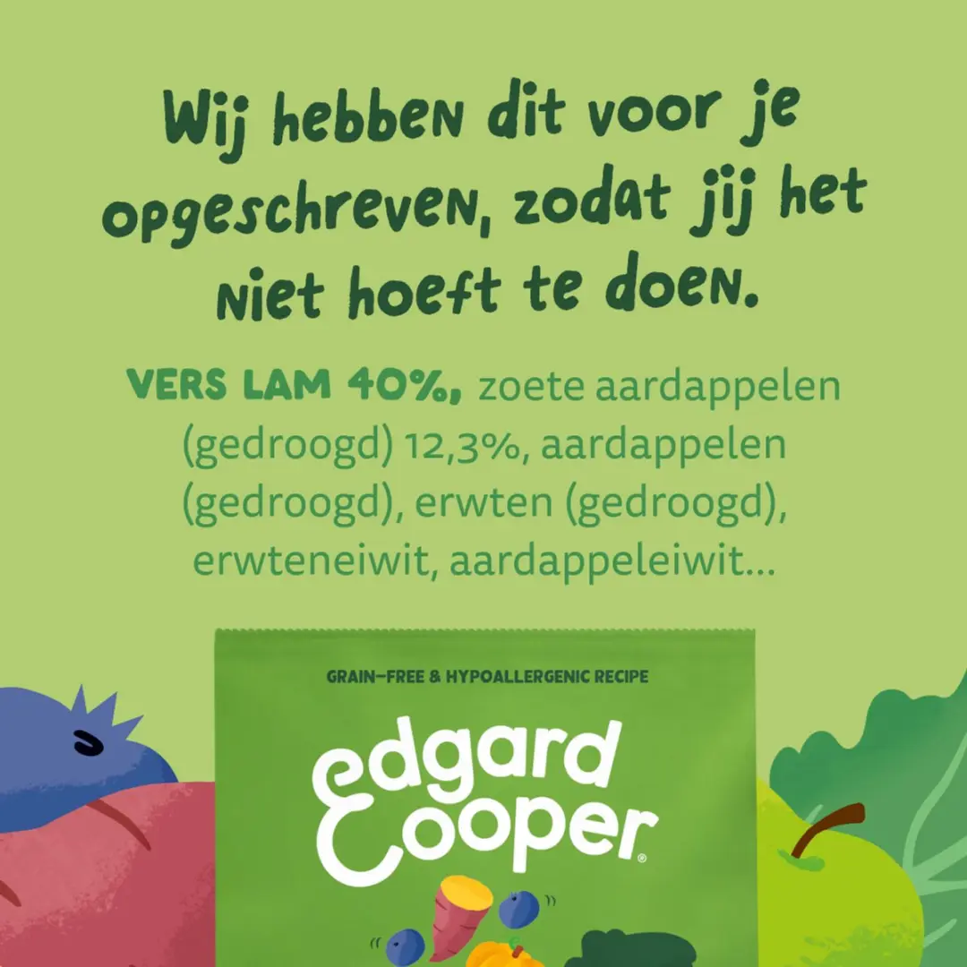 Edgard & Cooper Adult Lam 12kg Hondenbrokken - Graanvrij & Hypoallergeen