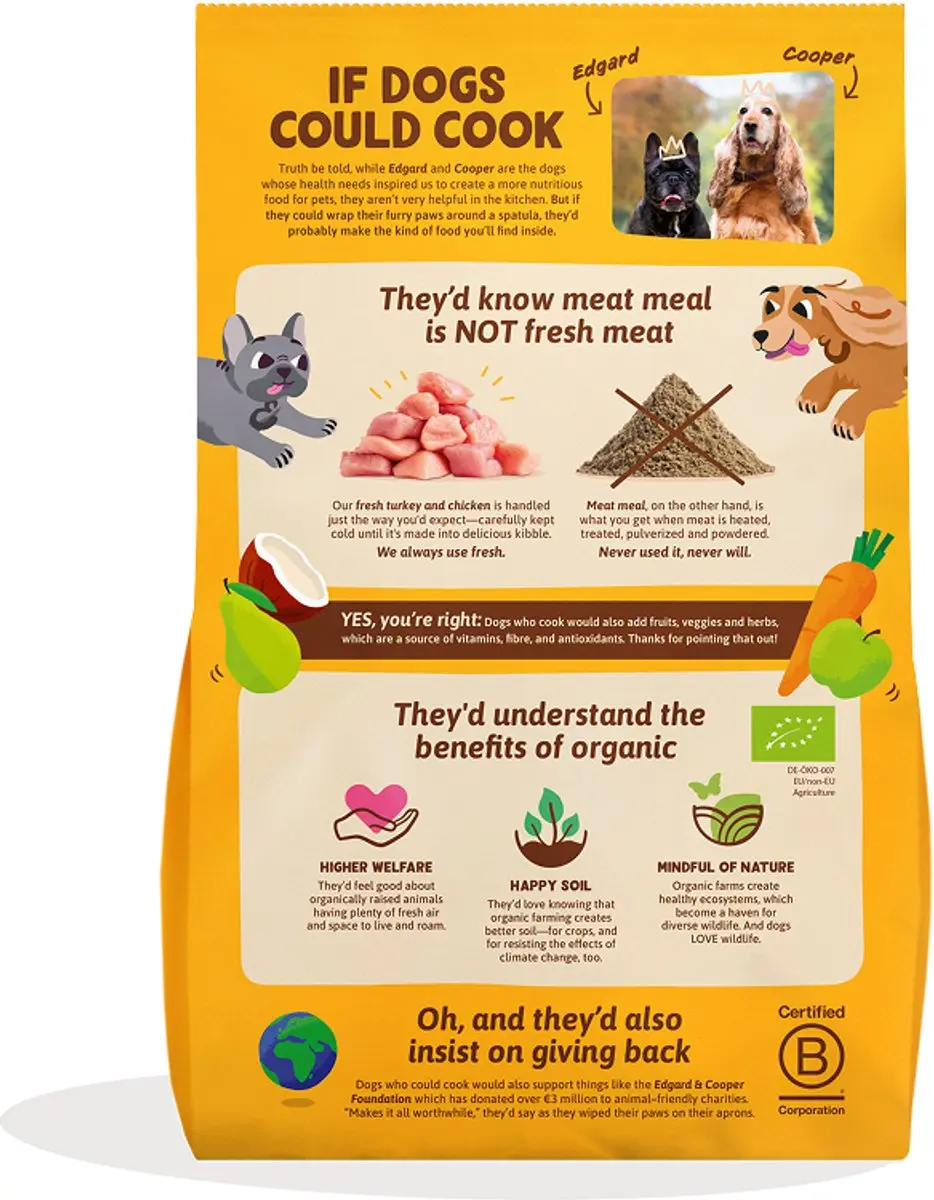 Edgard & Cooper Adult Hondenbrokken Medium Kalkoen & Kip 2,5kg
