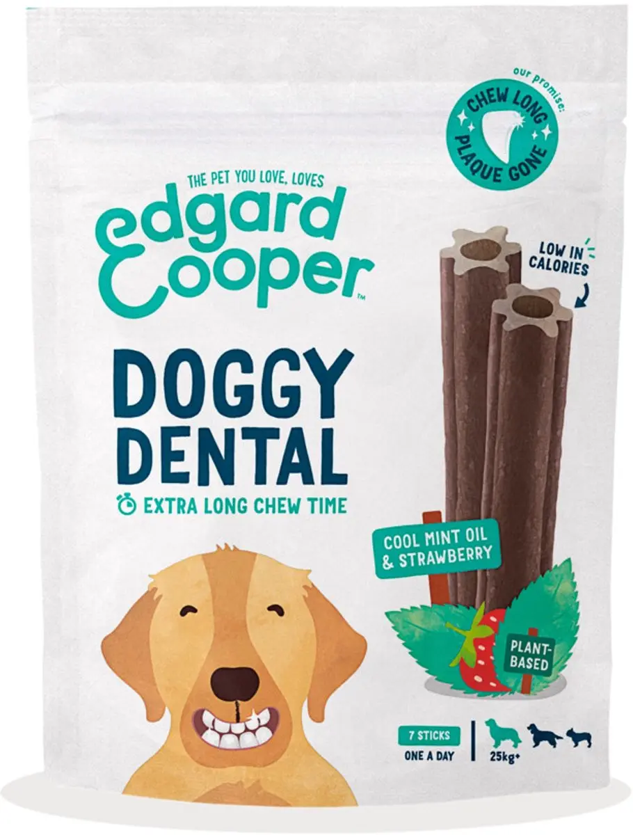 Edgard & Cooper Doggy Dental Snacks Aardbei&Munt - 8 Stuks - afbeelding 6 van 6