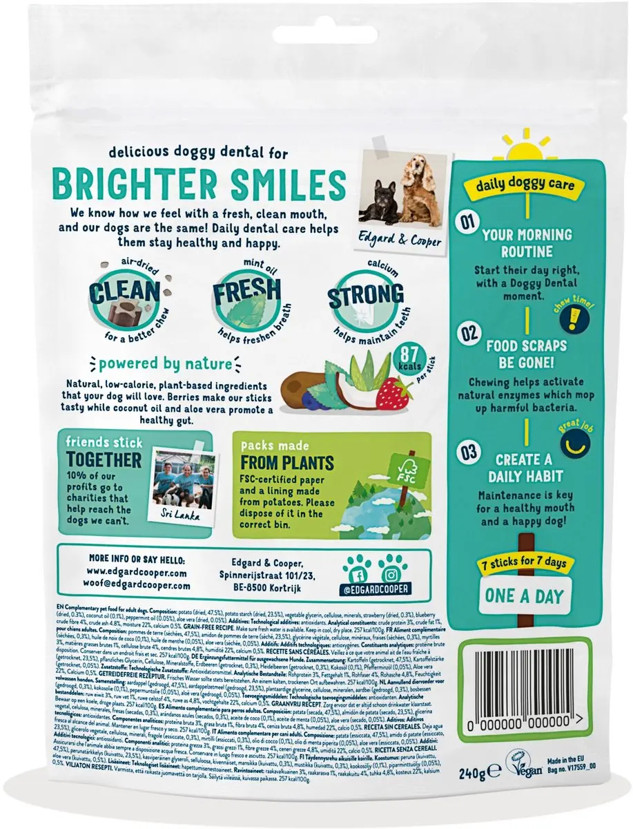 Edgard & Cooper Doggy Dental Appel - 8 Stuks