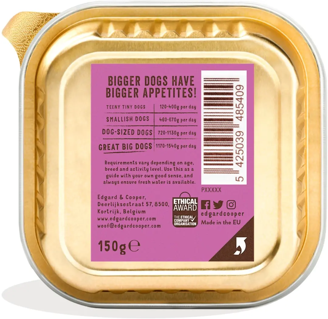 Edgard & Cooper Kuipje Honden Natvoer Wild - Eend - 11x150g