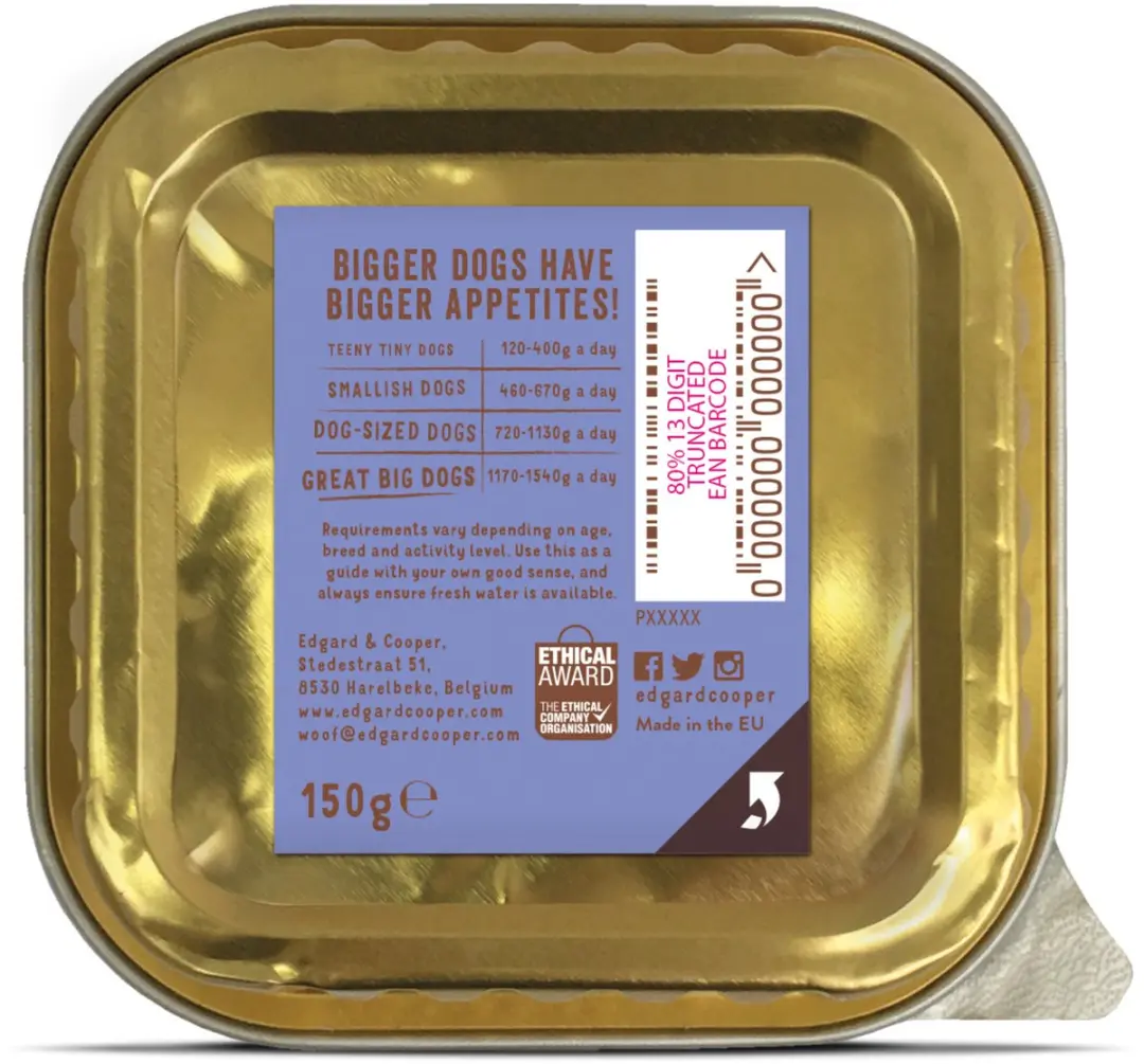 Edgard & Cooper Kuipje Honden Natvoer Rund - Eend 150g