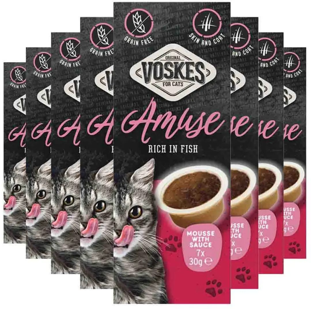 Voskes Kattensnack Mousse Vis in Saus - 8x30g