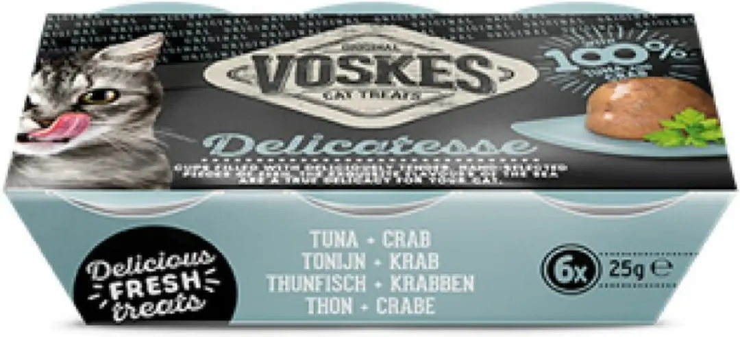 Voskes Tender Pieces Tonijn & Krab 12x25g