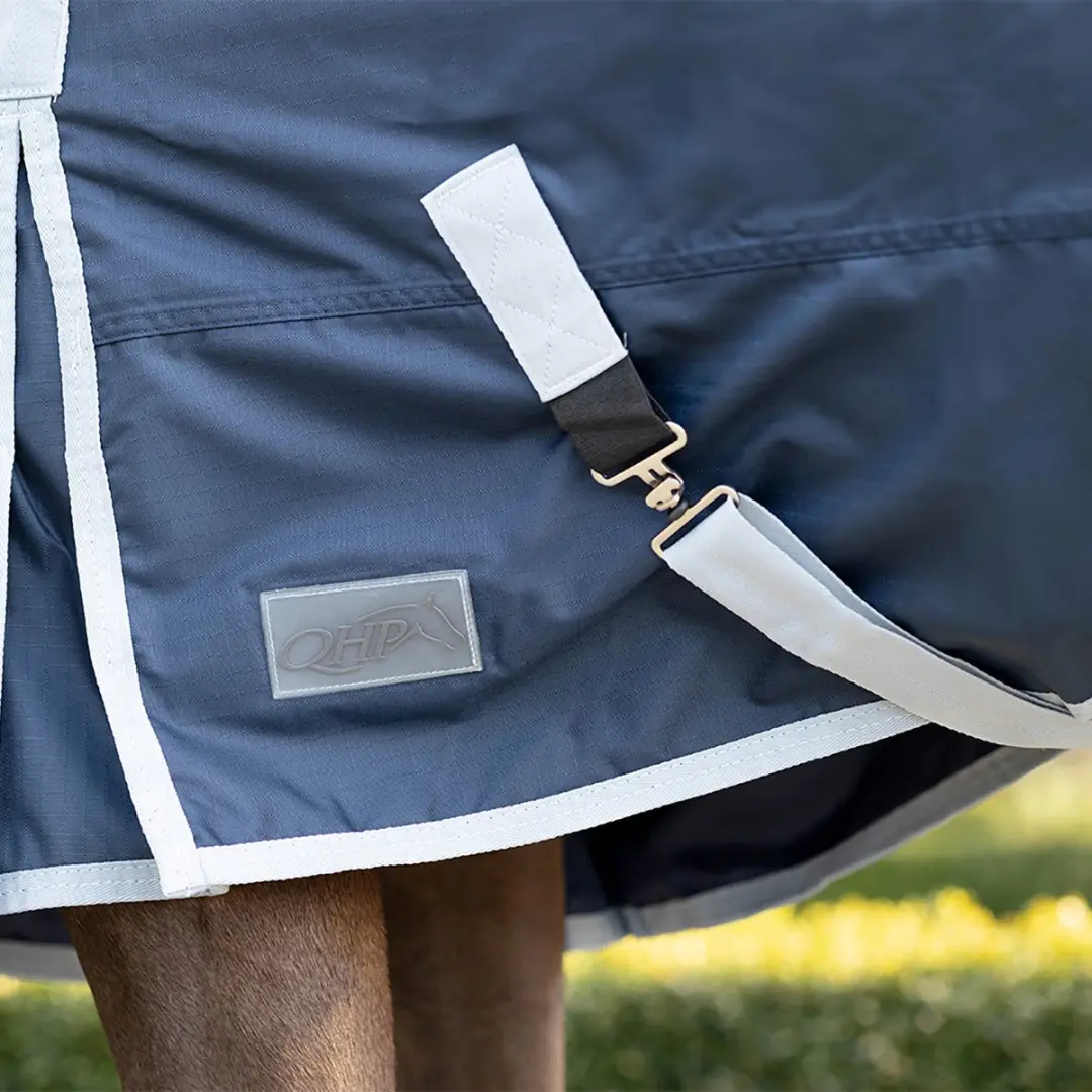 QHP Deken Turnout Fleece 0gr 125cm - Donkerblauw - afbeelding 6 van 6