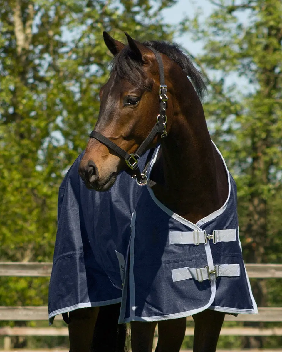 QHP Deken Turnout Fleece 0gr 125cm - Donkerblauw - afbeelding 5 van 6