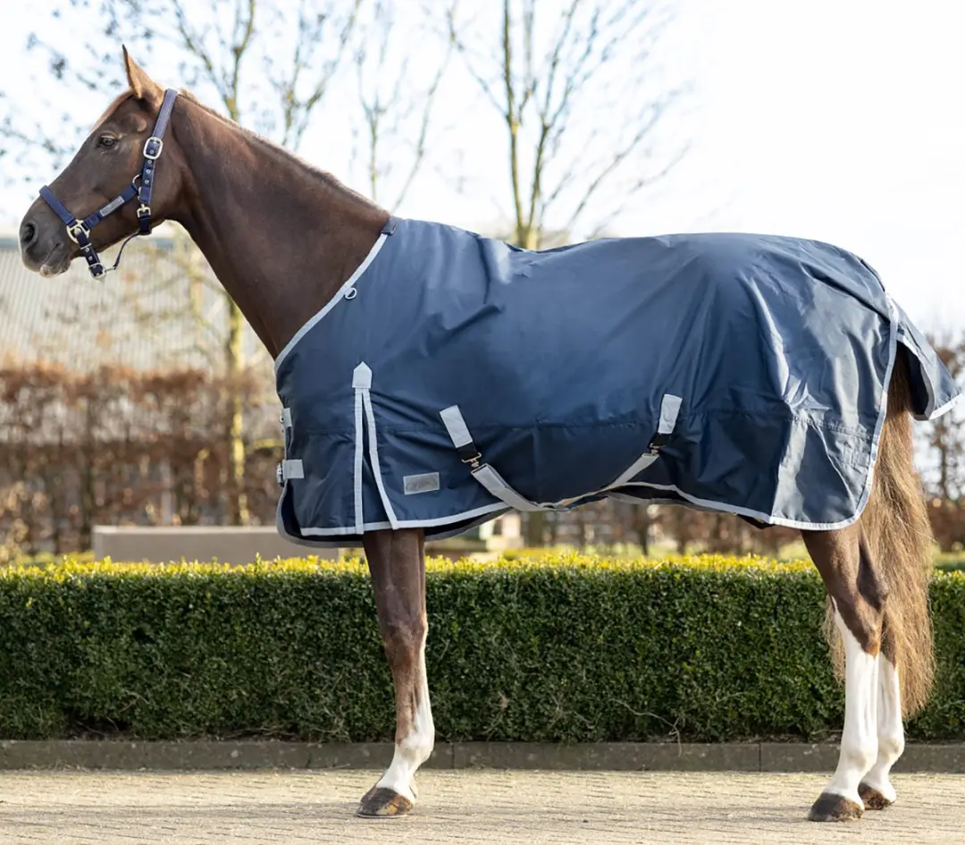 QHP Deken Turnout Fleece 0gr 125cm - Donkerblauw - afbeelding 2 van 6