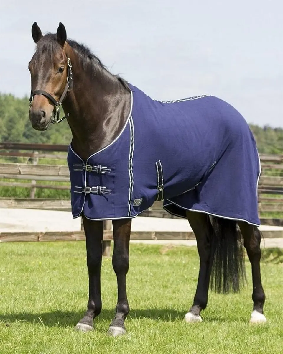 QHP Fleecedeken New Basic Blauw 125x150cm