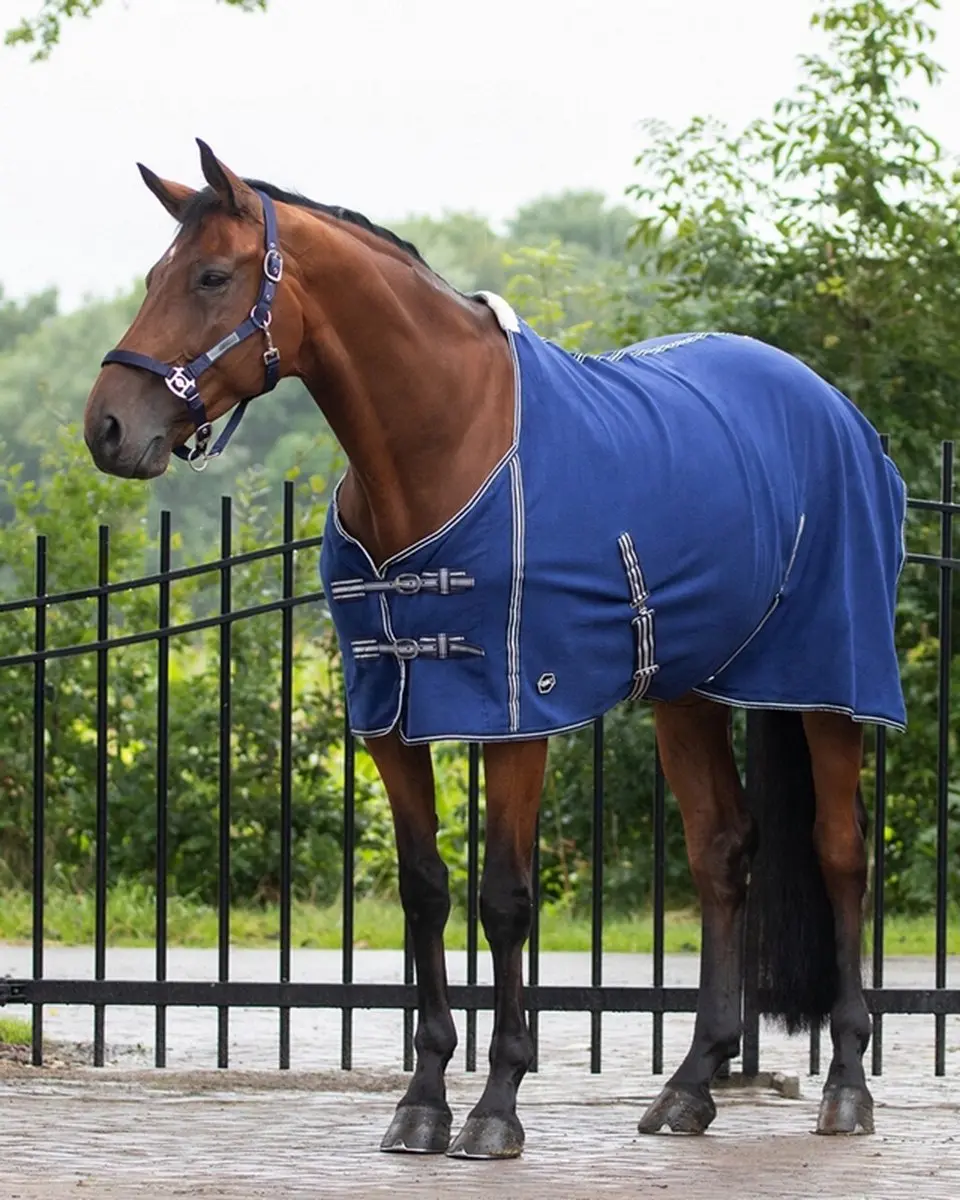 QHP Fleecedeken New Basic Blauw 125x150cm - afbeelding 6 van 6