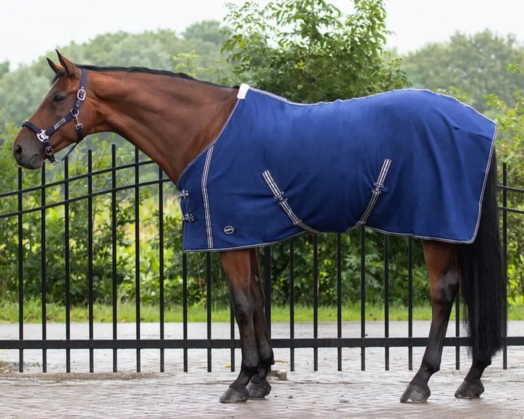 QHP Fleecedeken New Basic Blauw 125x150cm