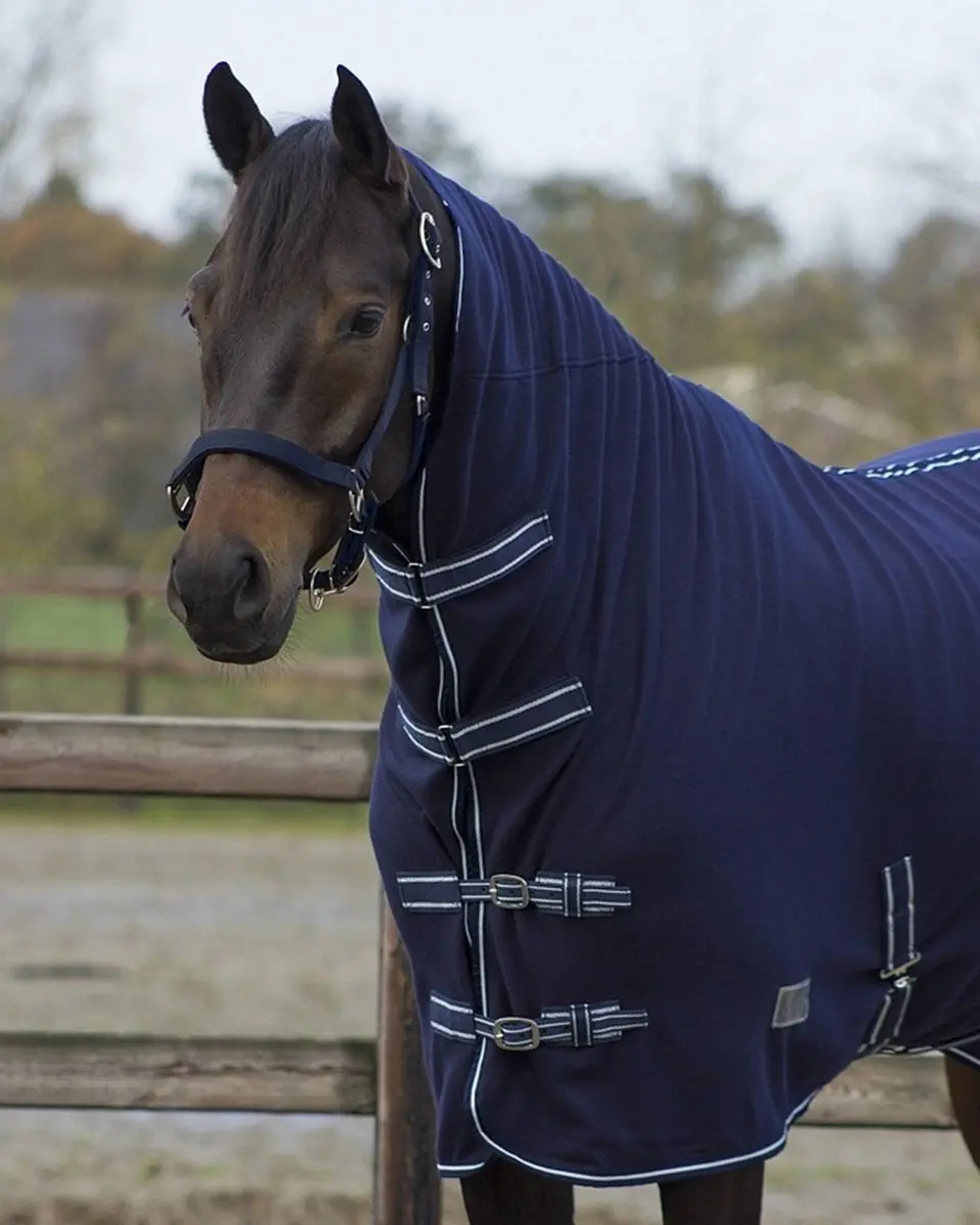 QHP Fleecedeken New Basic Blauw 125x150cm