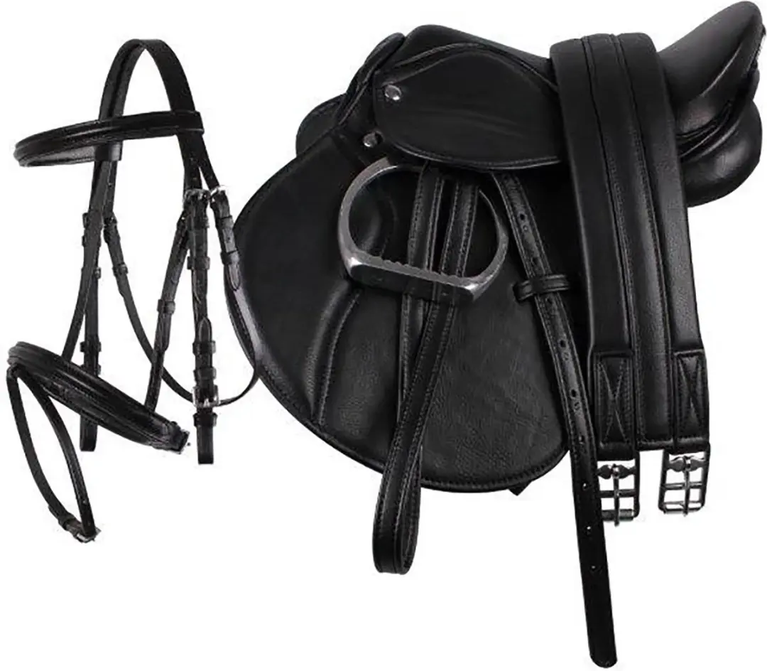 QHP Compleet Zadelset Pony 14 inch - Zwart