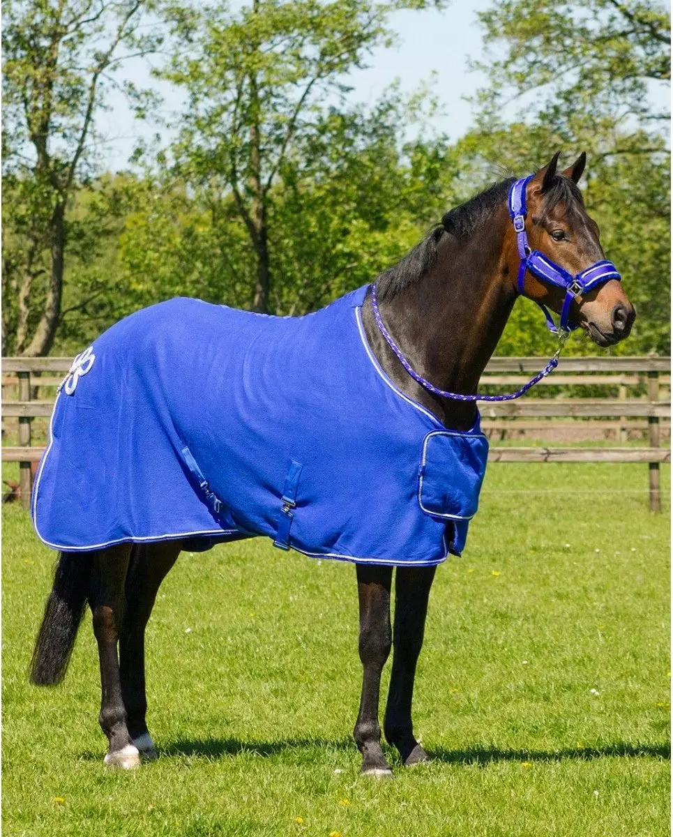QHP Zweetdeken Ornament Blauw - 130cm
