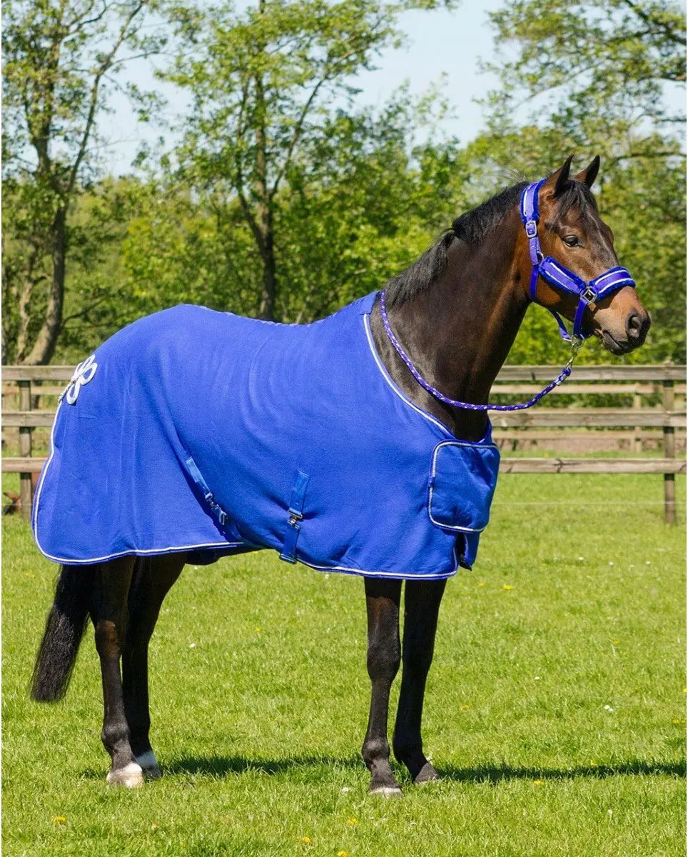 QHP Zweetdeken Ornament Blauw - 130cm