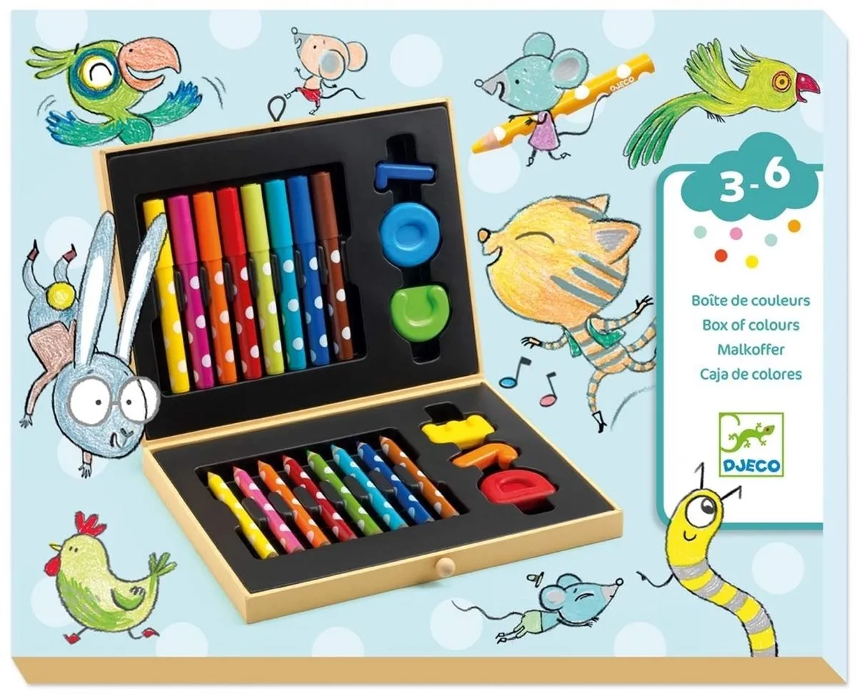 Djeco Box of Colors Creatieve Tekenset - 23 Stuks - Meerkleurig
